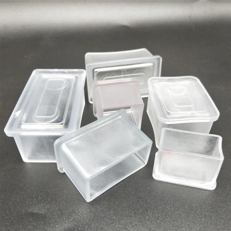 Capuchons de pieds de meubles carrés transparents, protecteurs de sol en bois contre les rayures, no