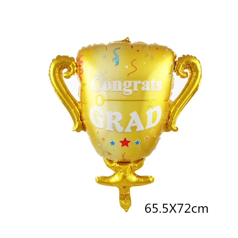 Nouveau ballon en aluminium en forme de chapeau de diplômé 2026, motif soleil et gypsophile, idéal p