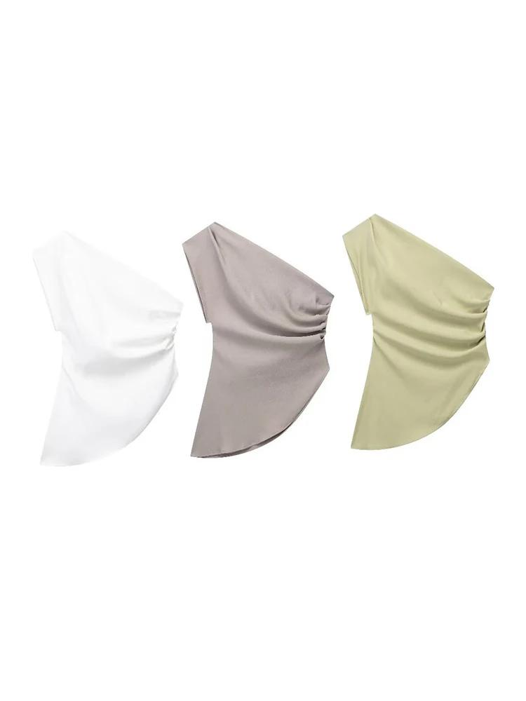 T-shirt asymétrique pour femmes, nouvelle tendance, fille épicée, tempérament de célébrité, épaules