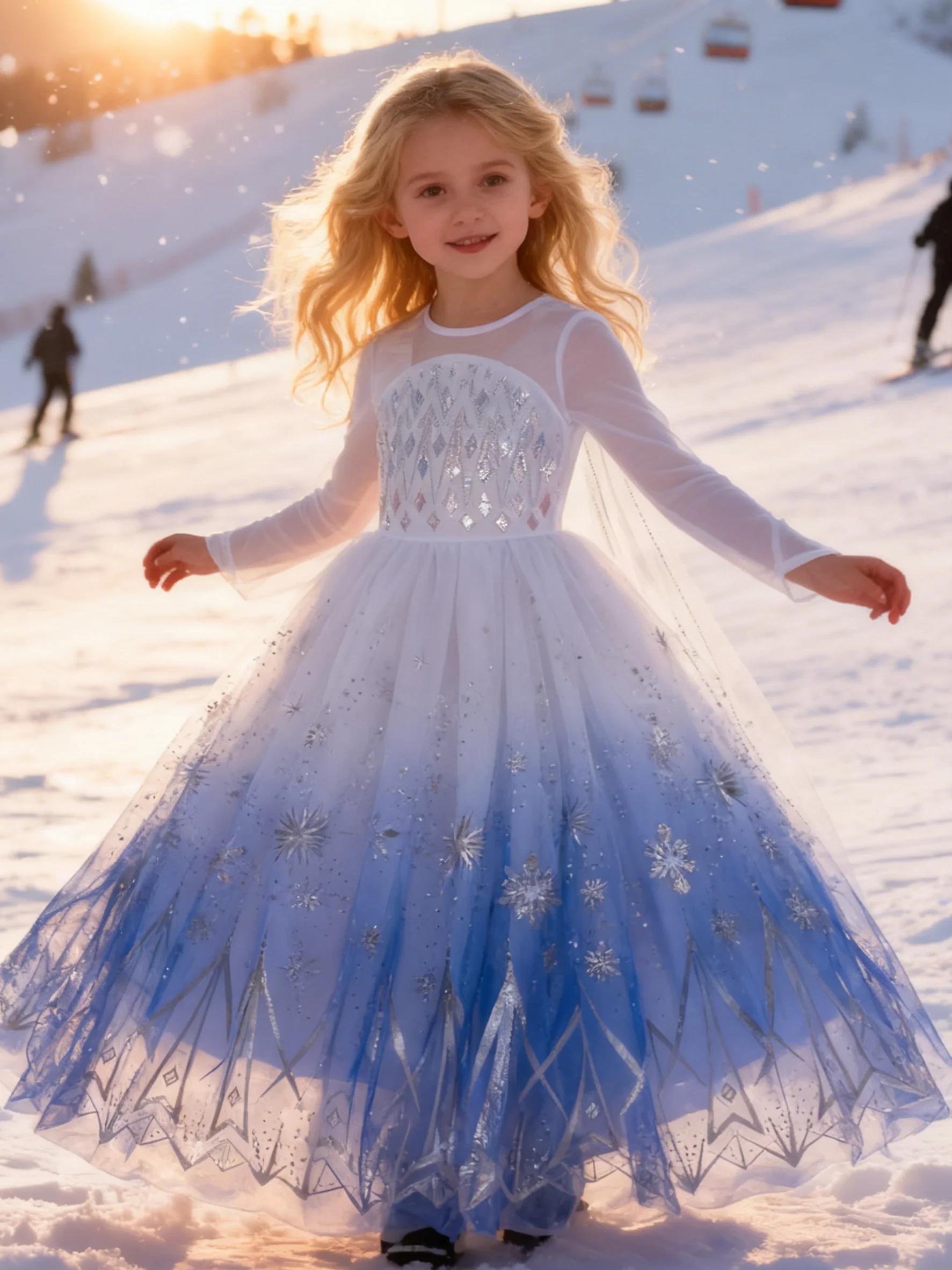 Elsa Anna enfant princesse filles robe Rapunzal enfants Cosplay Halloween robes enfants Costume robe
