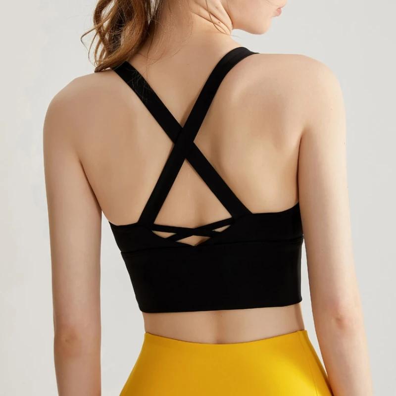 Soutien-gorge de sport sans couture pour femmes, haut court respirant, Fitness, beau dos, Push-Up, a