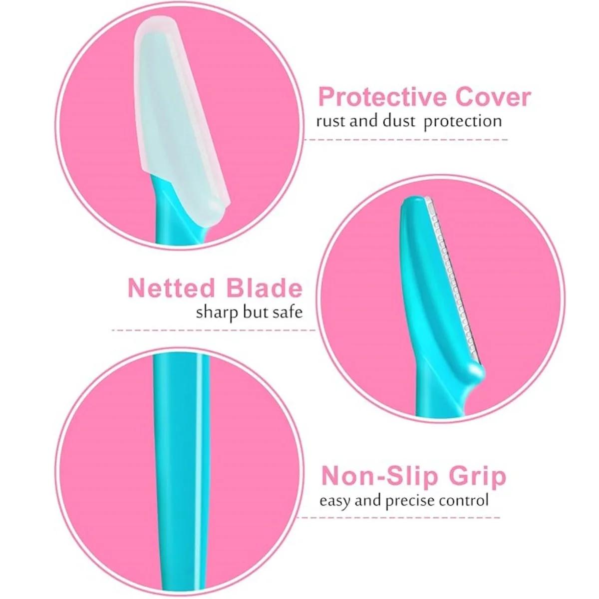 Ensemble de rasoir à sourcils polyvalent pour femmes et hommes, outil facile à utiliser, lames de ra