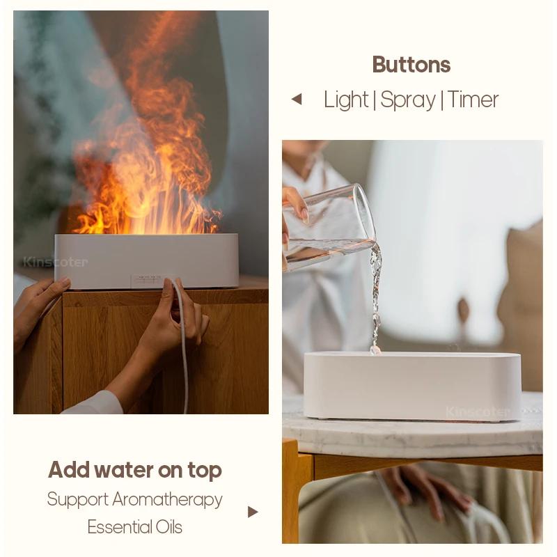 KINSCOTER diffuseur d'arôme d'huile essentielle humidificateur d'air de flamme diffuseur de brume fr