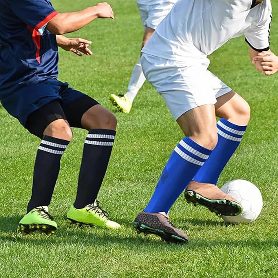 Loogdeel 1 paire 26-45 enfants Football Compression chaussettes de sport extensible genou haut Tube