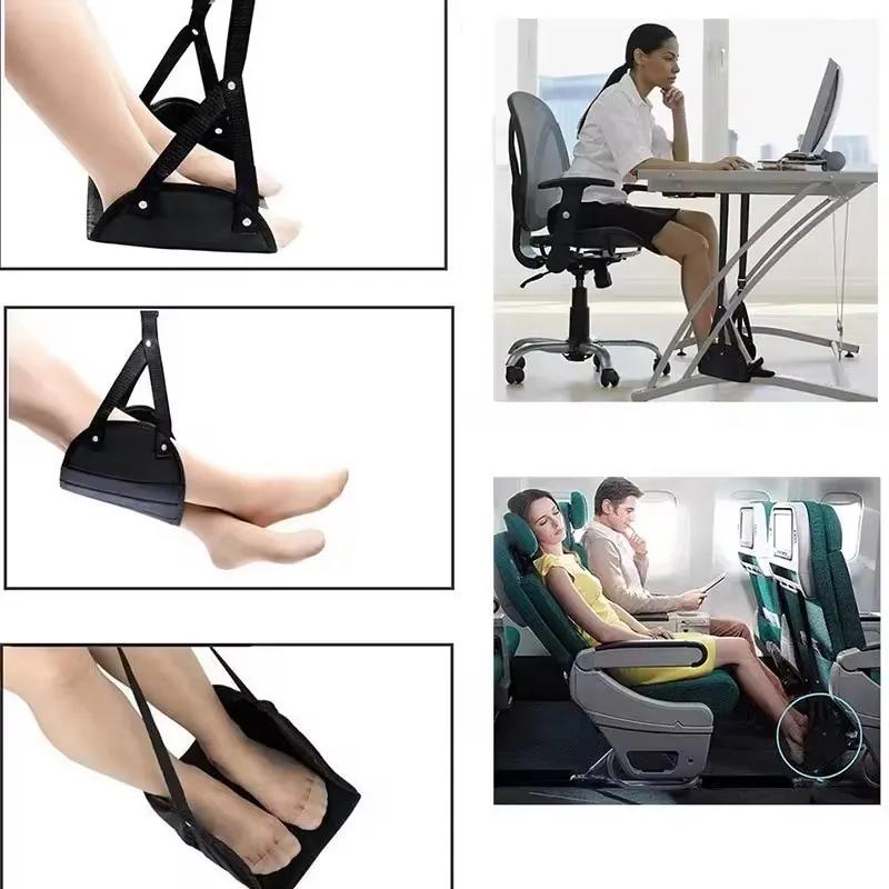 Hamac à jambes réglable Portable avec Support de pied confortable pour avion, bureau et voyage en vo