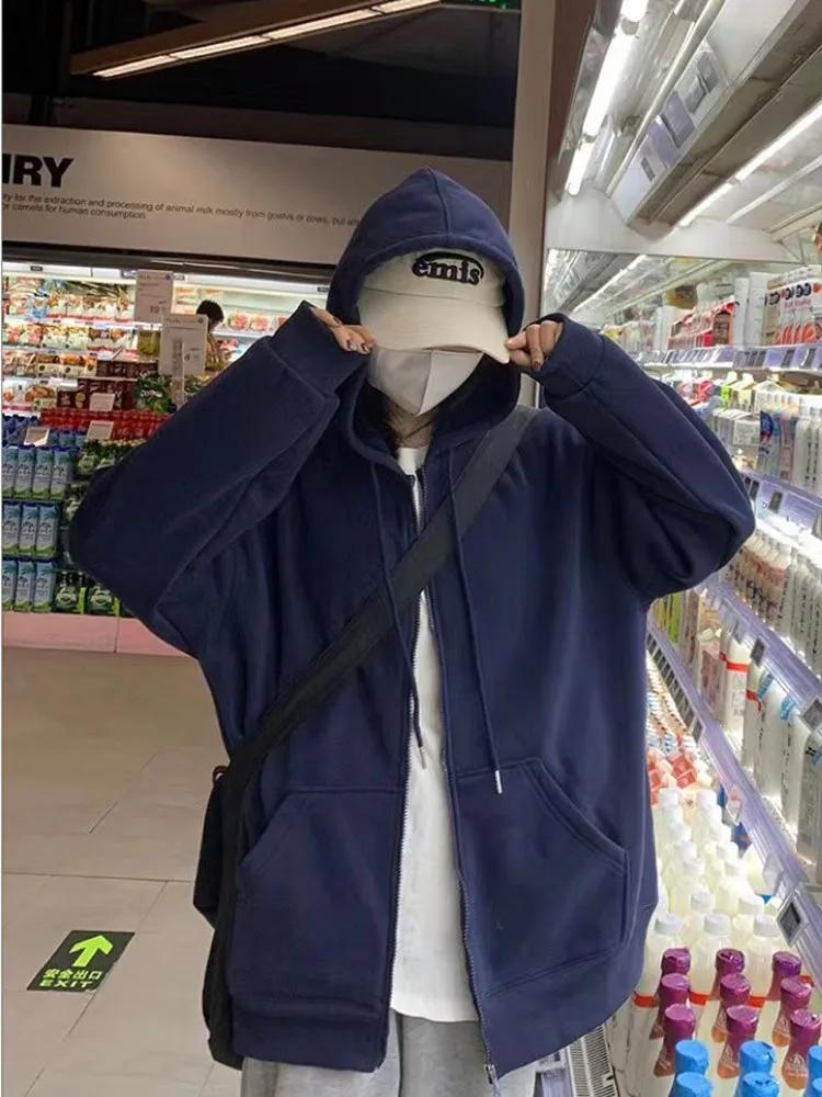 Sweat à capuche zippé à manches longues pour femmes, sweats à capuche décontractés, Streetwear Y2K,