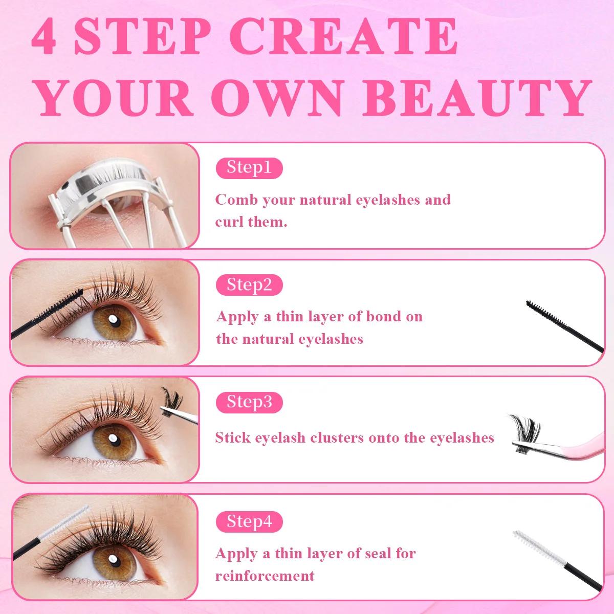 Colle pour Cils en Grappes, Adhésif et Scellant pour Extensions de Cils 10ml, Tenue Forte et Impermé