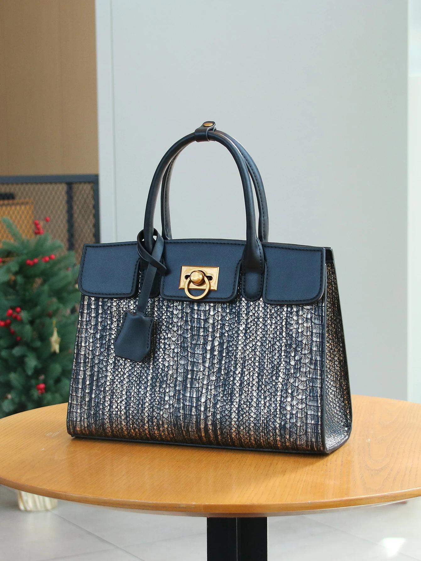 Sac à main de luxe pour femme, nouvelle collection automne/hiver 2026, en cuir verni motif léopard,