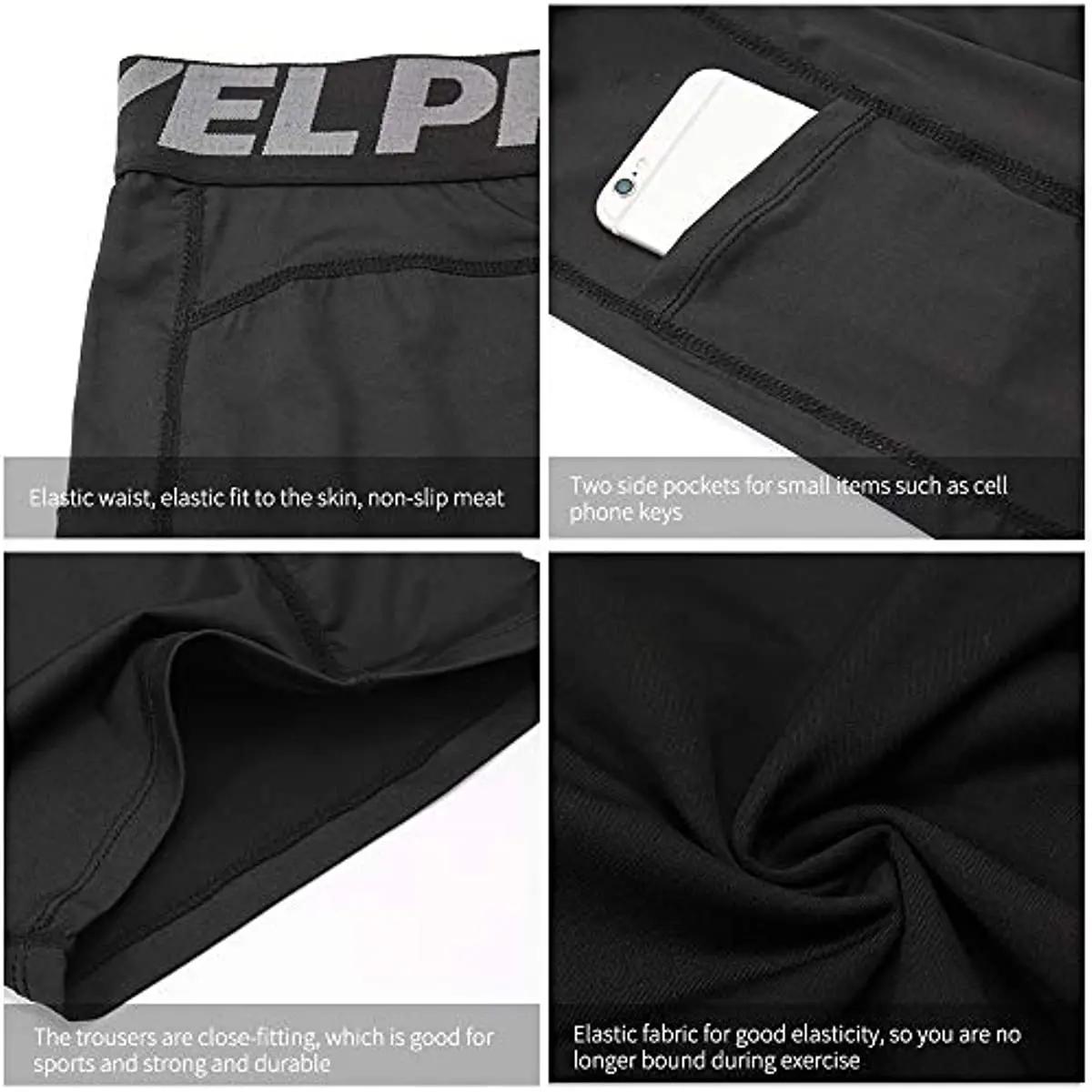 Short de Compression pour hommes, pantalon de sport à séchage rapide, Fitness, course à pied, entraî