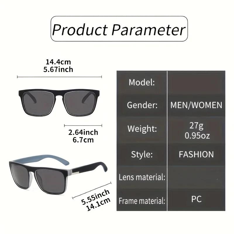 Lunettes de soleil polarisées carrées multicolores, dégradé fantastique, Anti-éblouissement UV400, p