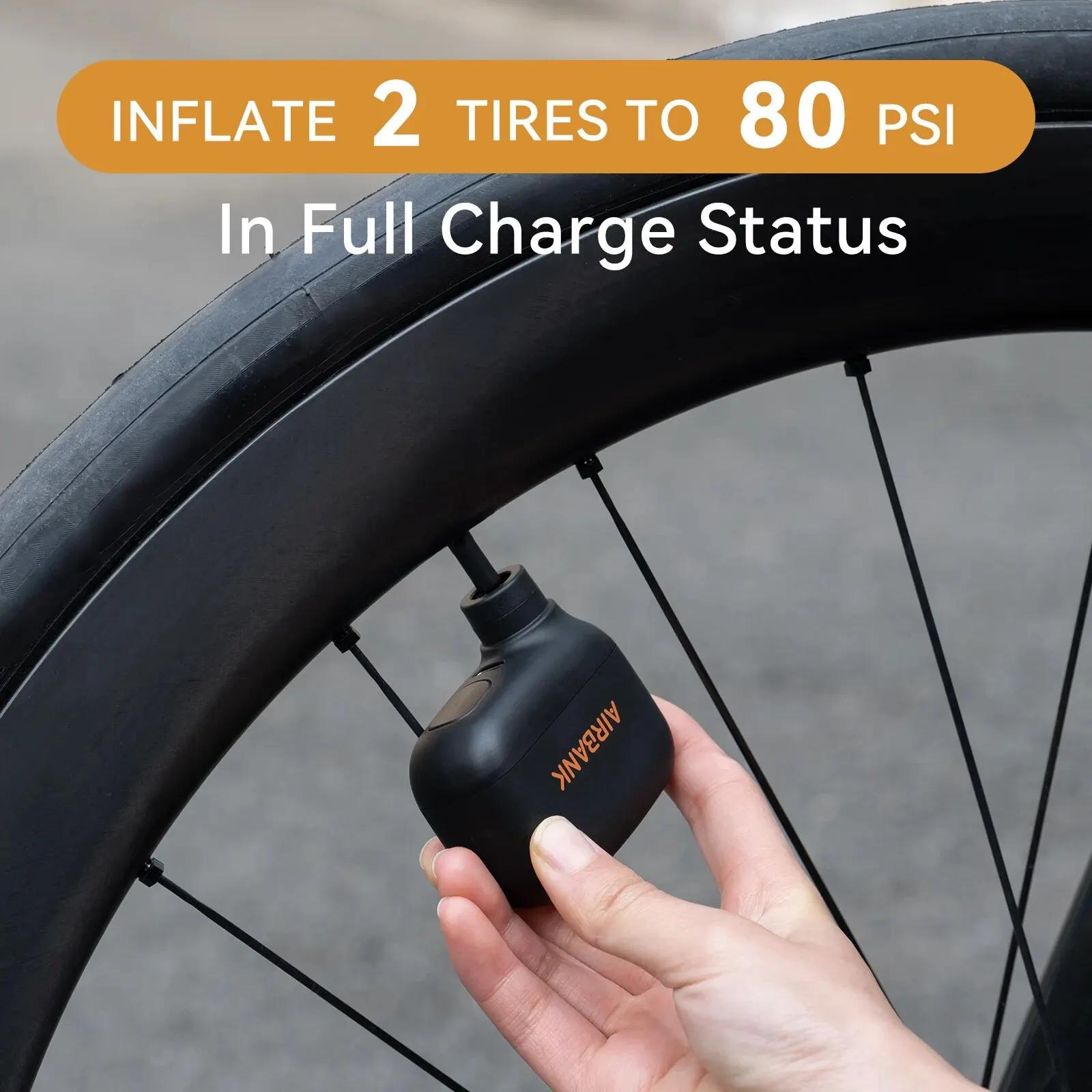 AIRBANK Mini pompe à vélo Portable gonfleur d'air Rechargeable 100PSI type-c accessoires de vélo pou