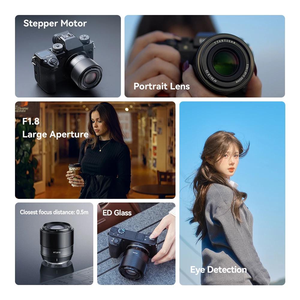 TTArtisan – objectif de caméra à mise au point automatique 56mm F1.8, monture X E Z pour Fujifilm XS