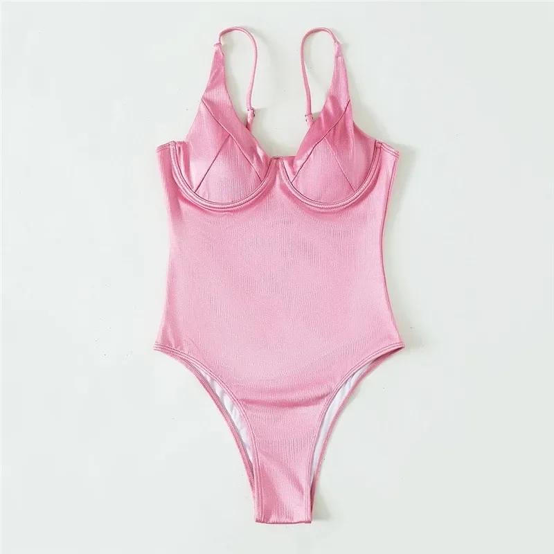 Sexy rose Push Up maillots de bain pour femmes une pièce maillot de bain femmes 2026 à armatures bod