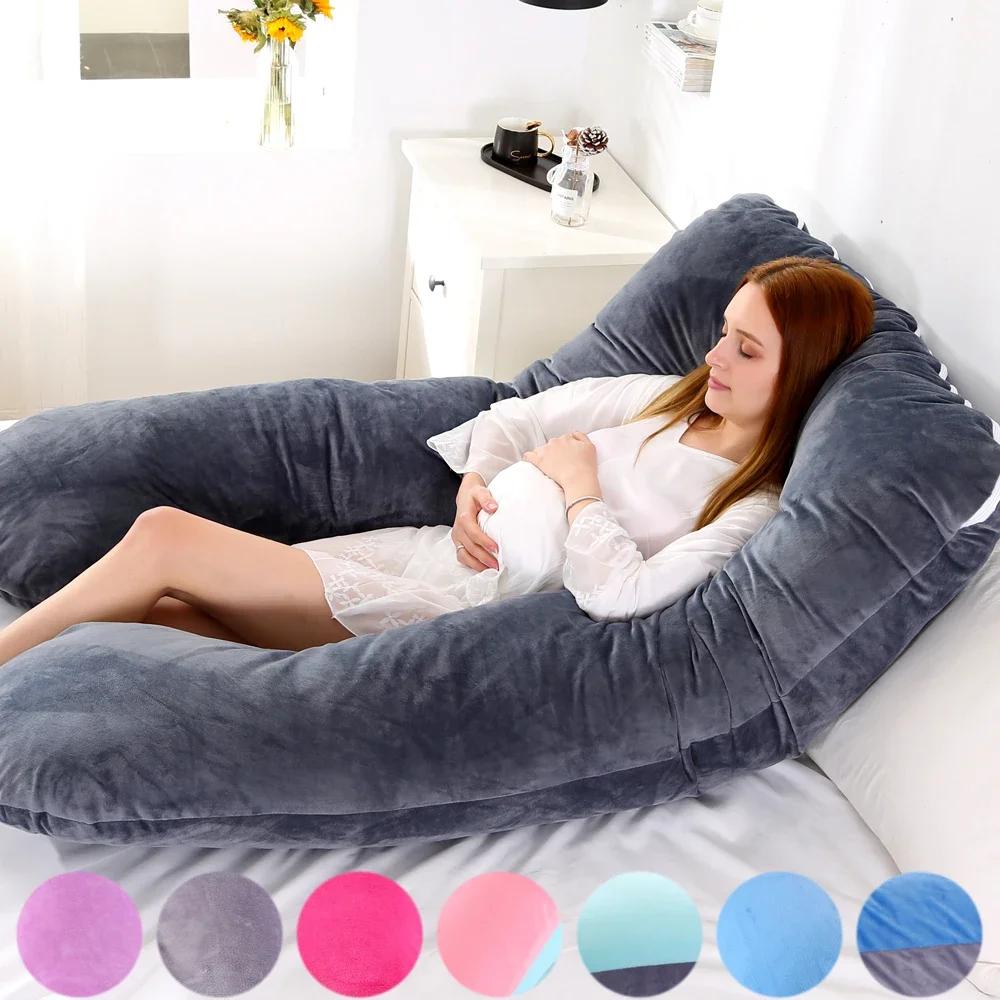 Oreiller lombaire doux pour femmes enceintes, 140x70cm, 3000g, 6.6lb, Type U, multifonction, protect
