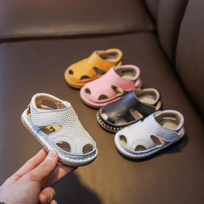 Sandales d'été pour bébés filles et garçons, chaussures Anti-collision pour tout-petits, sandales de