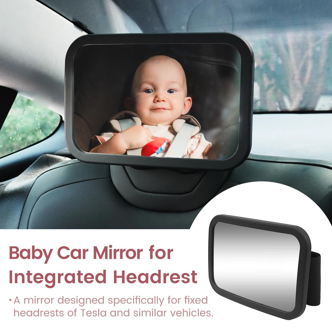 Rétroviseur de voiture pour bébé - Vue claire incassable pour Tesla et la plupart des voitures, acce
