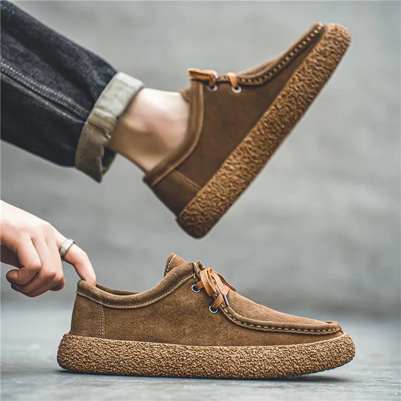 Chaussures toile légères hommes semelle daim - Marche décontractée respirante 2025