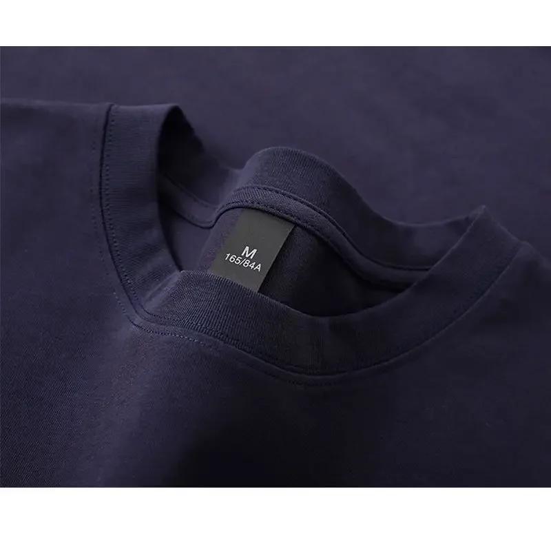 T-shirt pour hommes 600g T-shirt à manches courtes en coton robuste pour hommes mode coton épaissi à