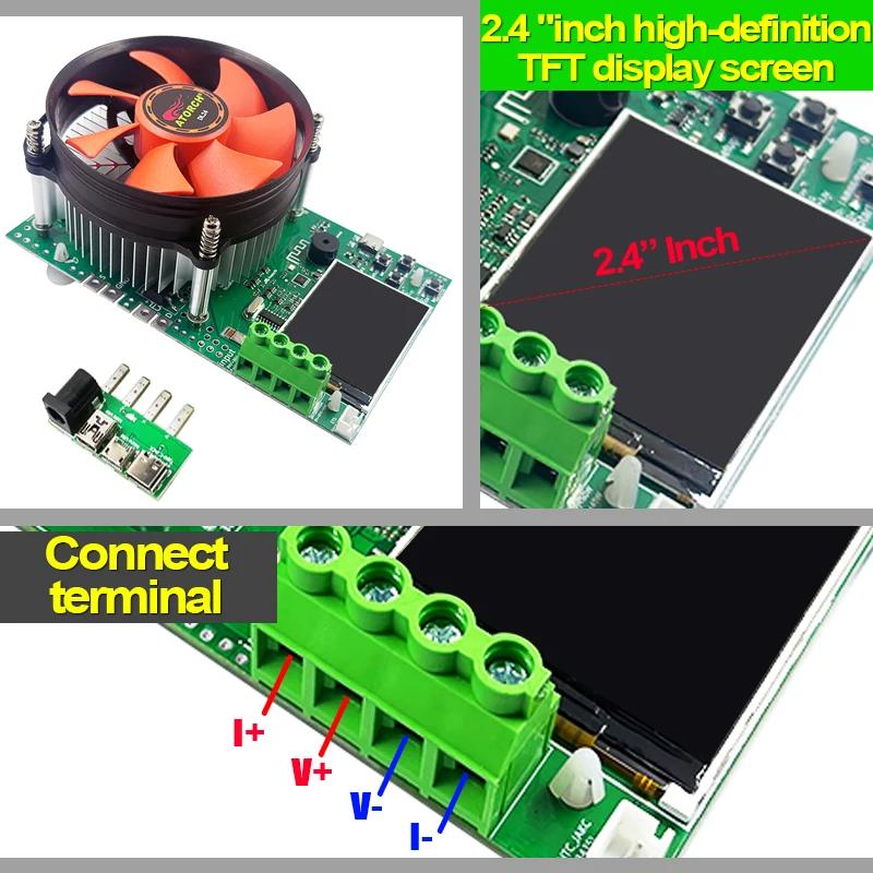 Testeur de capacité de batterie 150W à 4 fils, écran couleur TFT de 2.4 pouces, Type CNC, testeur de