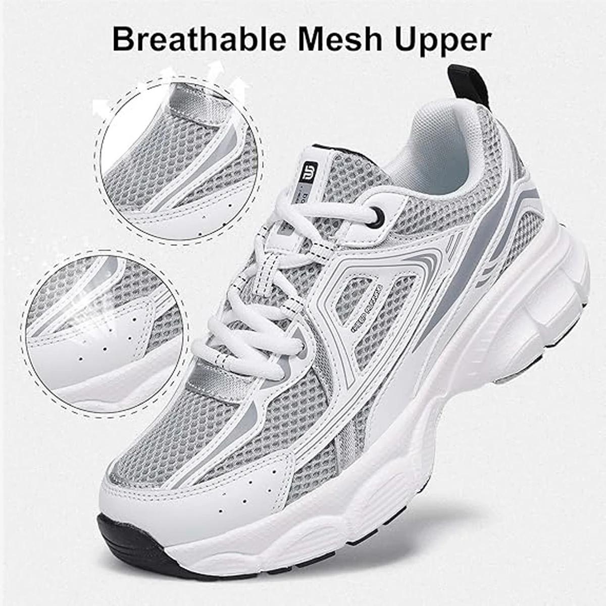 Chaussures de course rétro femme Baasploa - Baskets en maille légères et respirantes pour jogging et extérieur - Modèle décontracté