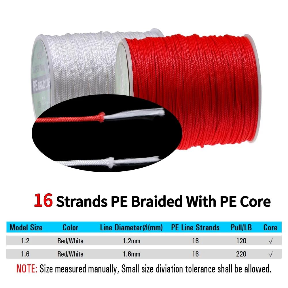 Elllv 100 mètres/bobine PE tressé ligne d'assistance pour la pêche en eau salée gabarits crochet pêc