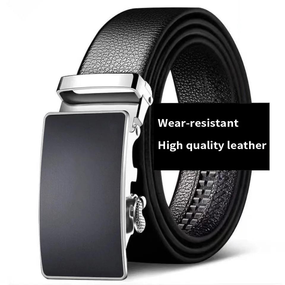 Ceinture en cuir de vache, ceinture en cuir pour hommes, boucle automatique, couche supérieure pour