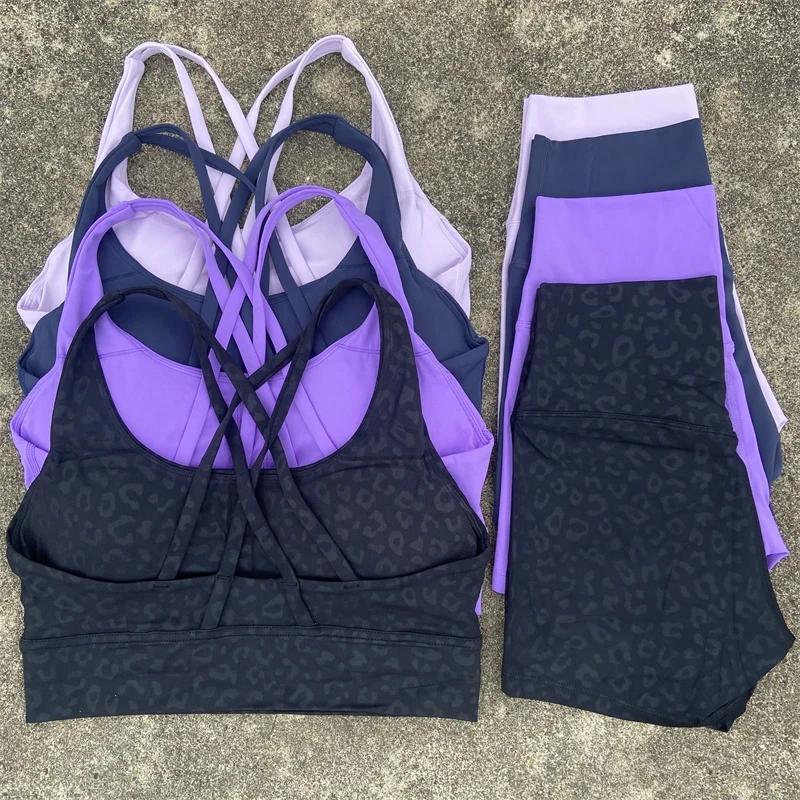 Ensemble yoga 2 pièces femme - Soutien-gorge dos croisé et short taille haute pour fitness