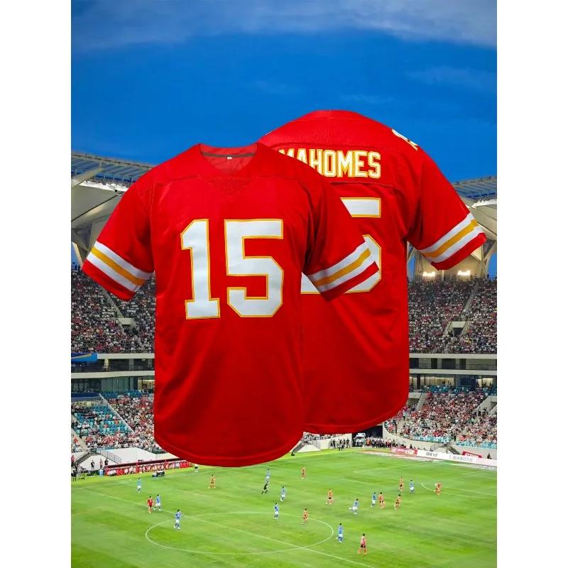 Maillot des Chiefs de Patrick Mahomes 2025 # 15 absorbe la sueur entraînement extérieur exercice uni