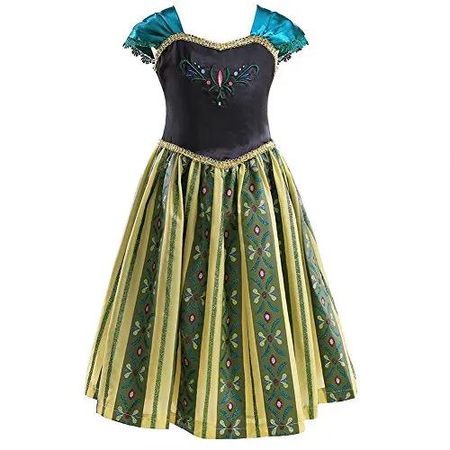 Robe de Couronnement Anna Exquise 2026 pour Tout-Petits, Robe de Princesse Reine des Neiges pour Hal