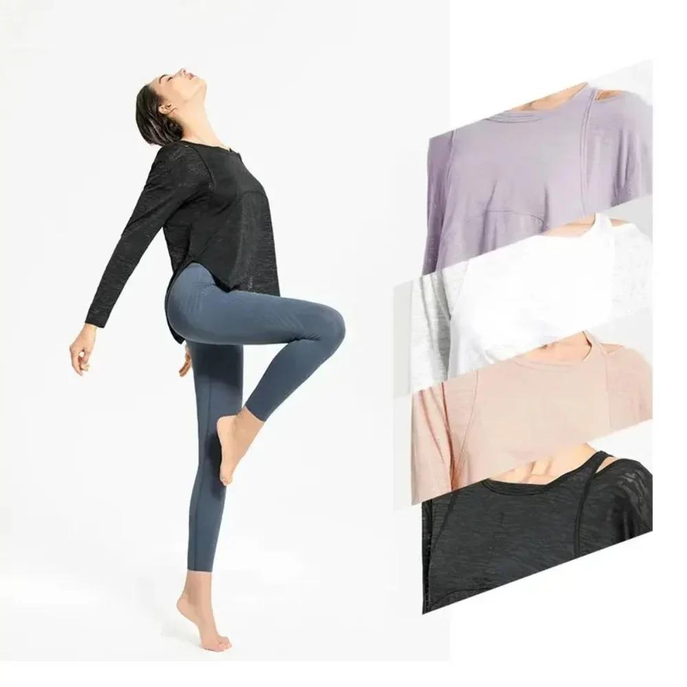 Chemise de yoga à manches longues pour femmes - Haut de sport ample et confortable