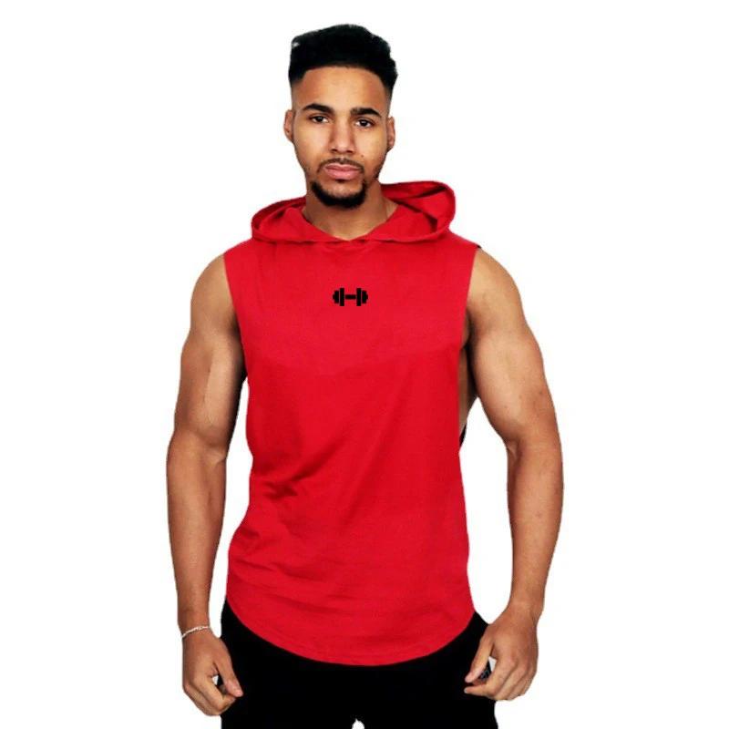 T-shirts d'été amples sans manches à capuche en coton respirant pour hommes, Singlets de Sport, déba