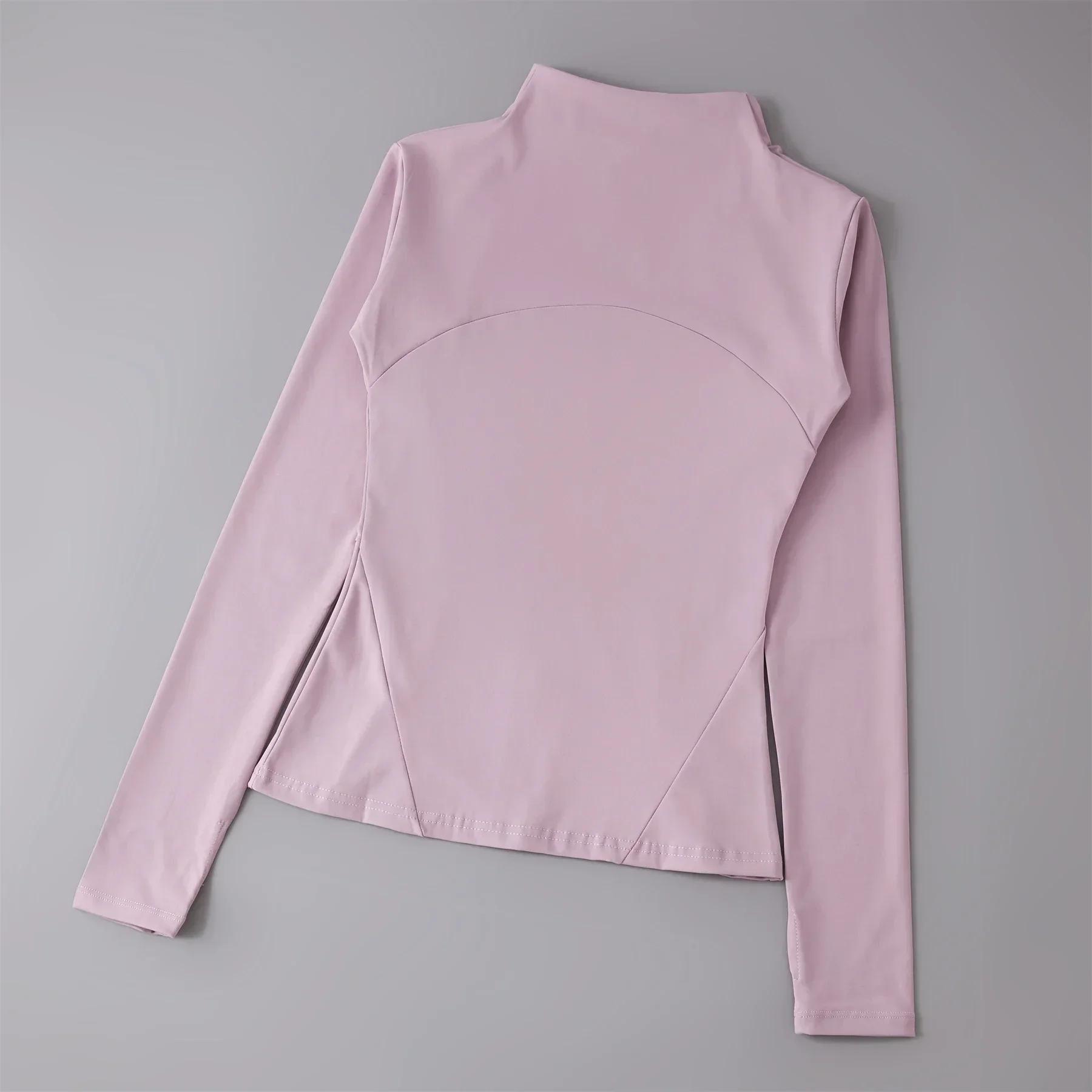 Dessus de Yoga coupe-vent fermeture éclair vestes de course femmes à manches longues course sport sw