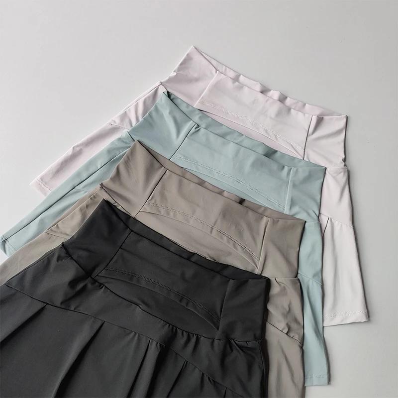 Jupe courte de sport taille haute, nouveau Short doublé Cool et Anti-éblouissement pour femmes, jupe