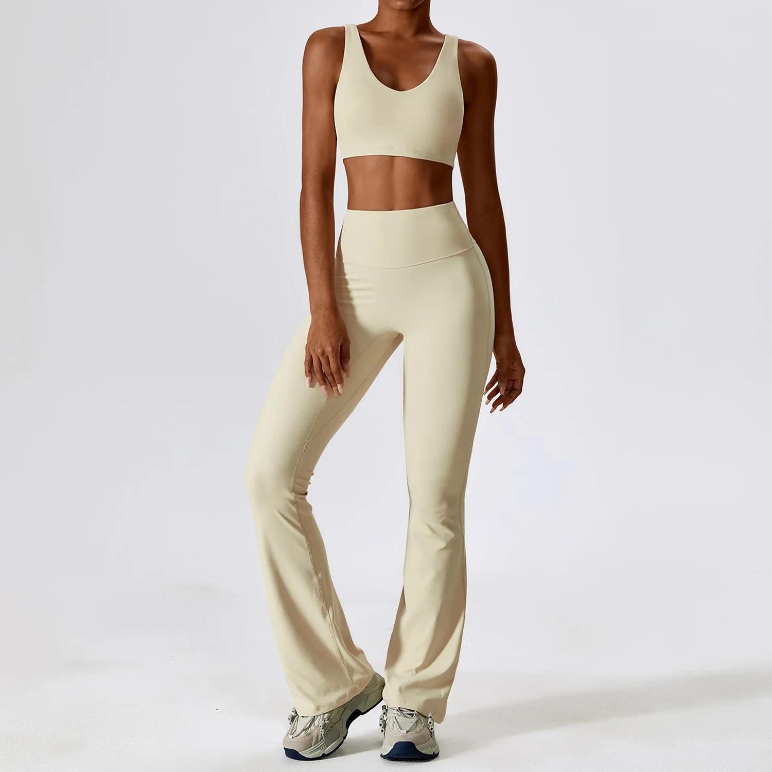 Ensemble survêtement 2 pièces femme haut court manches longues leggings yoga gym
