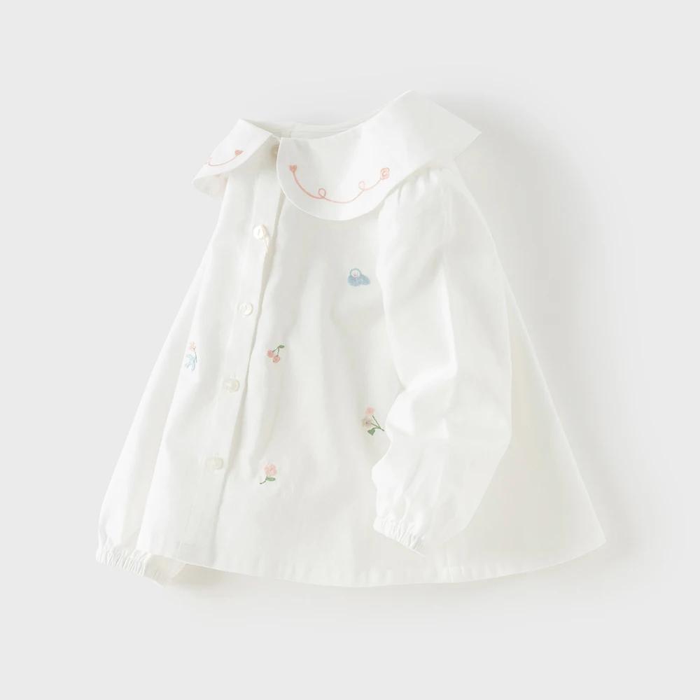 Dave Bella enfants coton chemise automne printemps manches longues filles blouse décontractée élégan