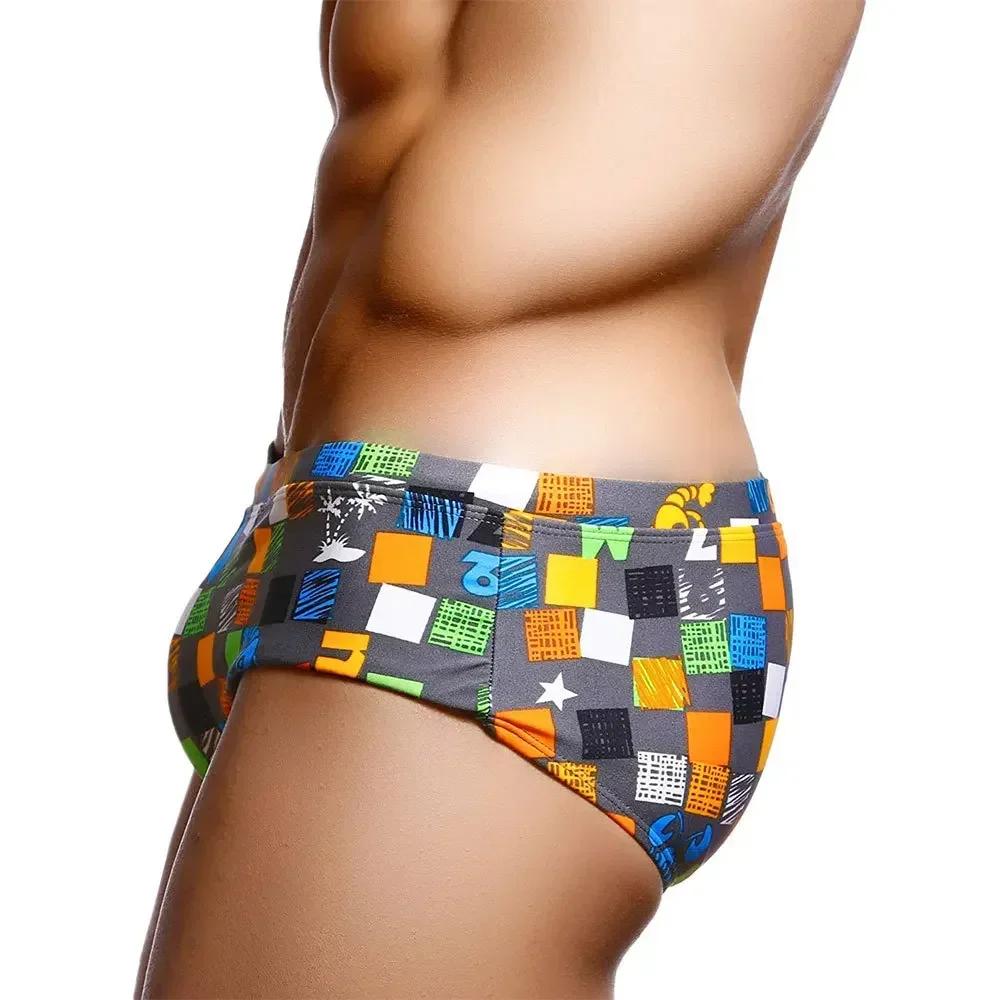 Maillot de bain carré Graffiti Surf pour hommes - Boxer slips plage été coupe brésilienne accrocheur