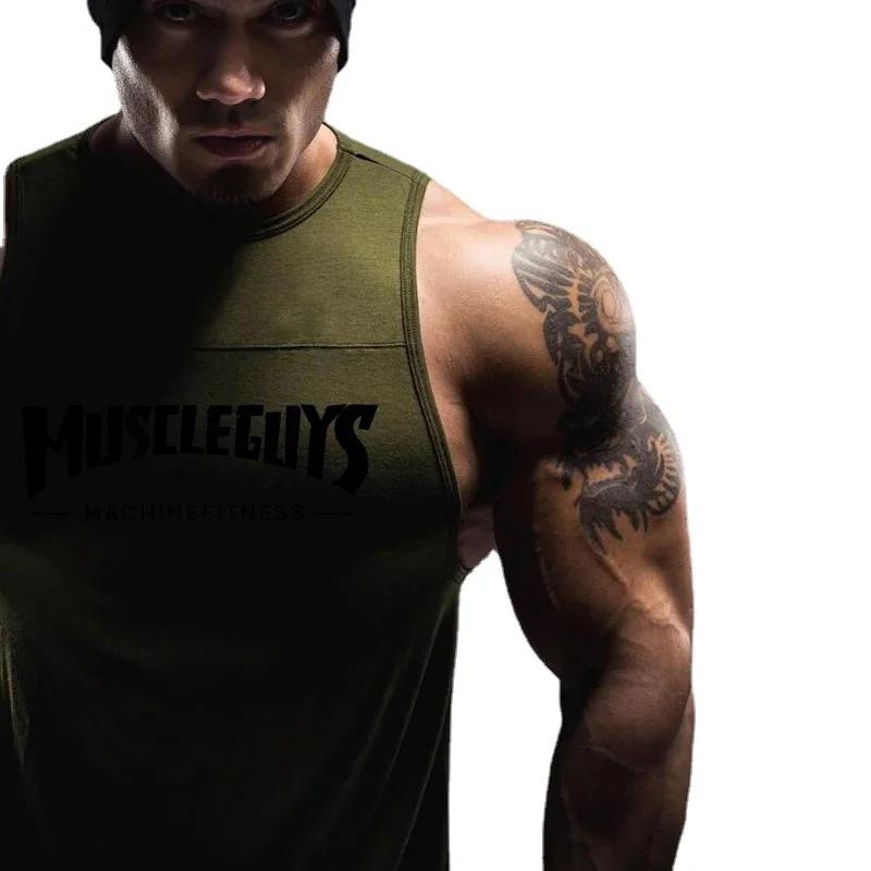 Gilets en coton pour hommes, absorbant la sueur, rafraîchissant, Fitness, confortable, sport décontr