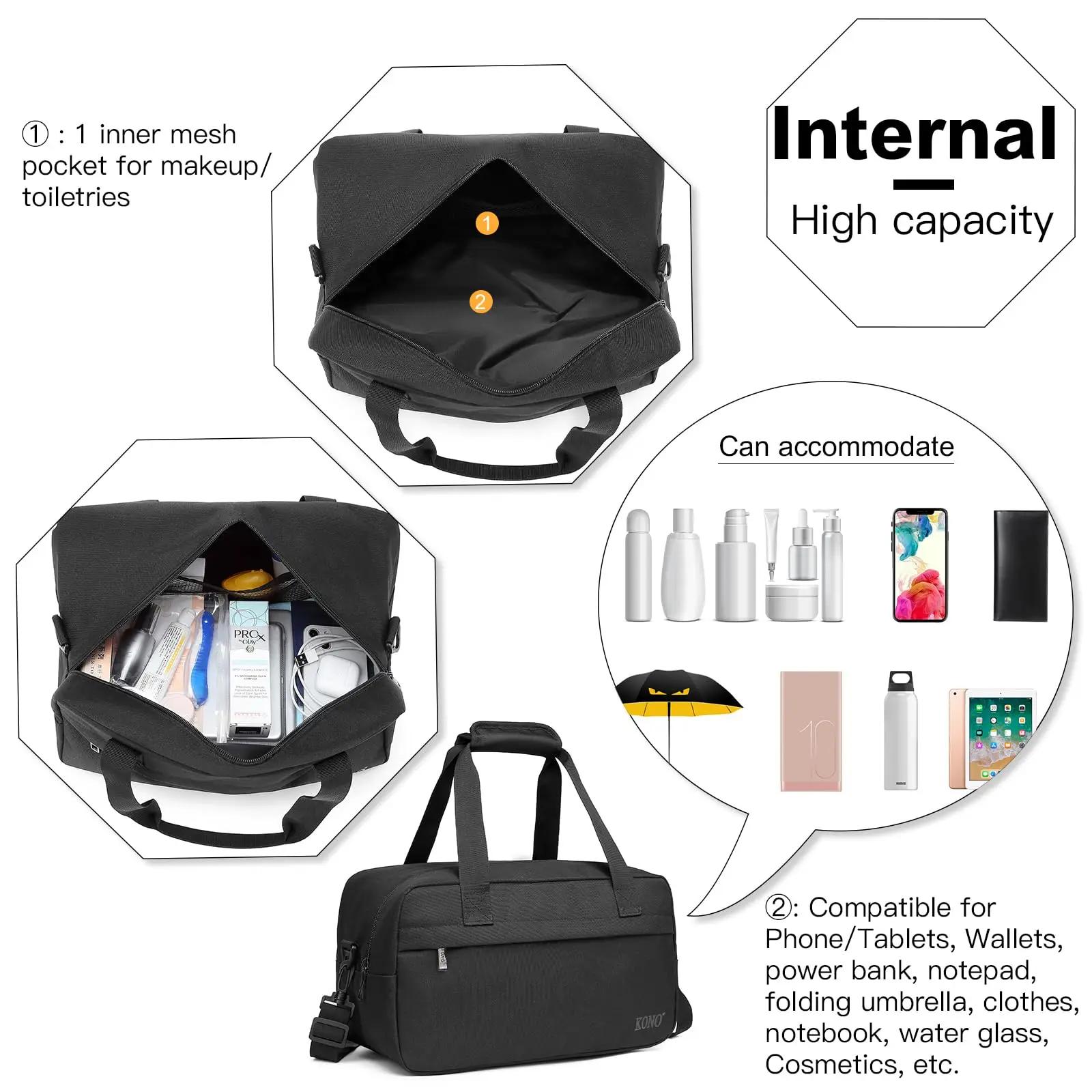 KONO Étui léger en tissu à 2 vitesses avec sac à main, chariot de cabine pour Lufthansa, Eurowings,