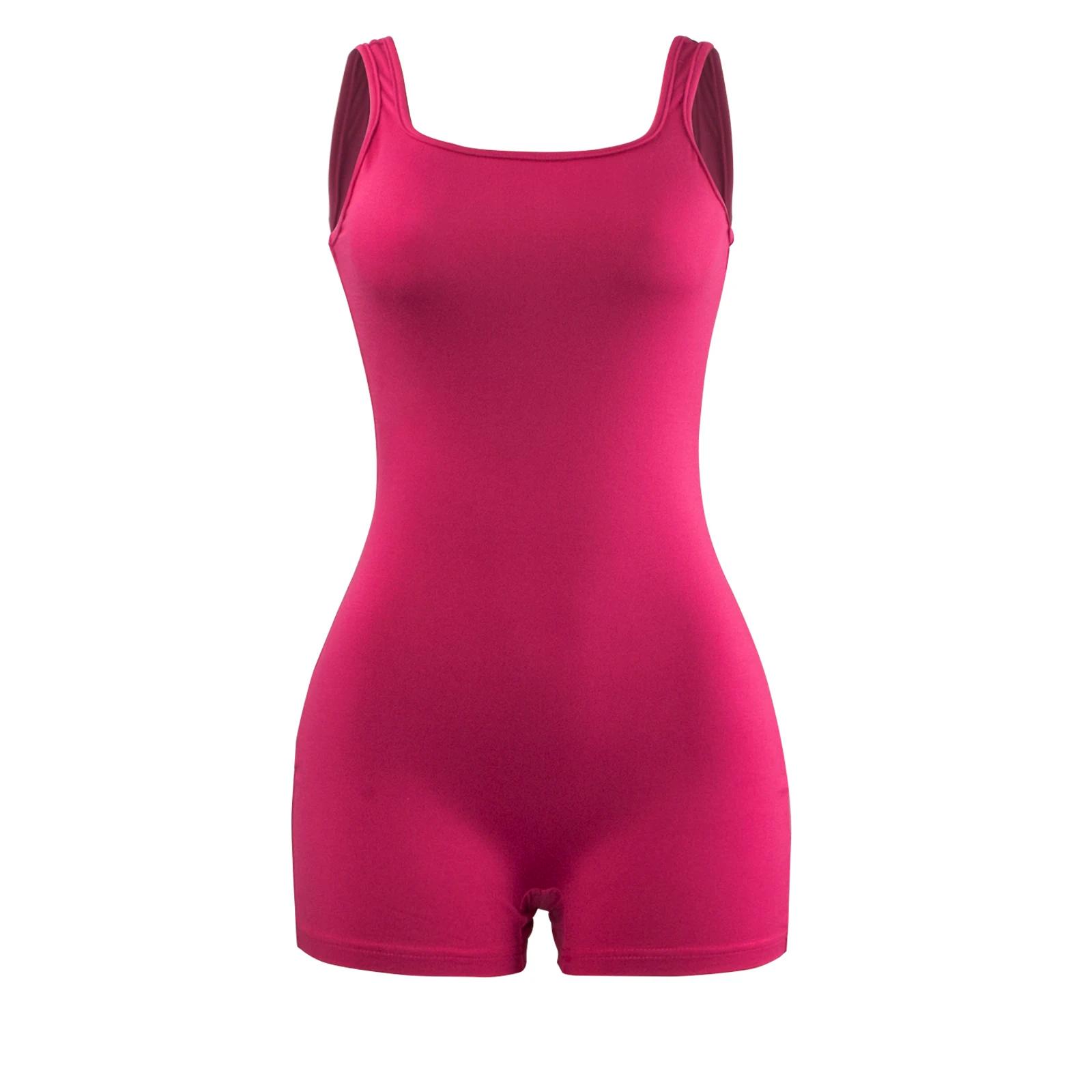 Barboteuse dos nu Sexy pour femmes, haut moulant, une pièce, col licou, sans manches, combinaisons c