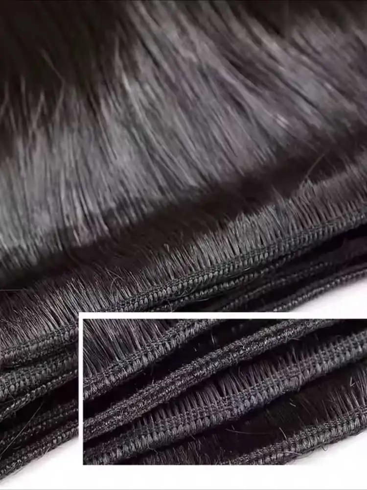 Lots de 1/3/4 mèches de cheveux brésiliens lisses 12A, cheveux humains vierges non traités, couleur