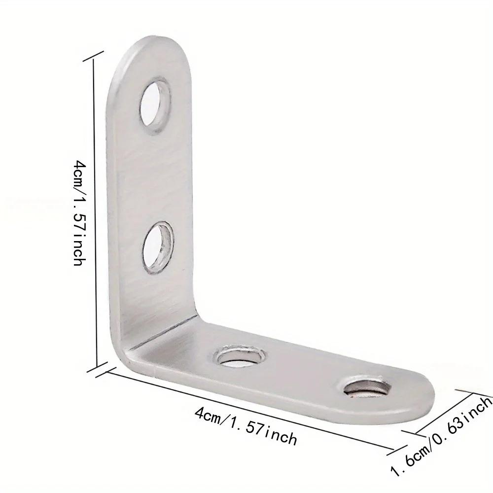 Fixation d'angle en acier inoxydable, 40x40mm, pratique, joint épais à angle droit, pour meubles de