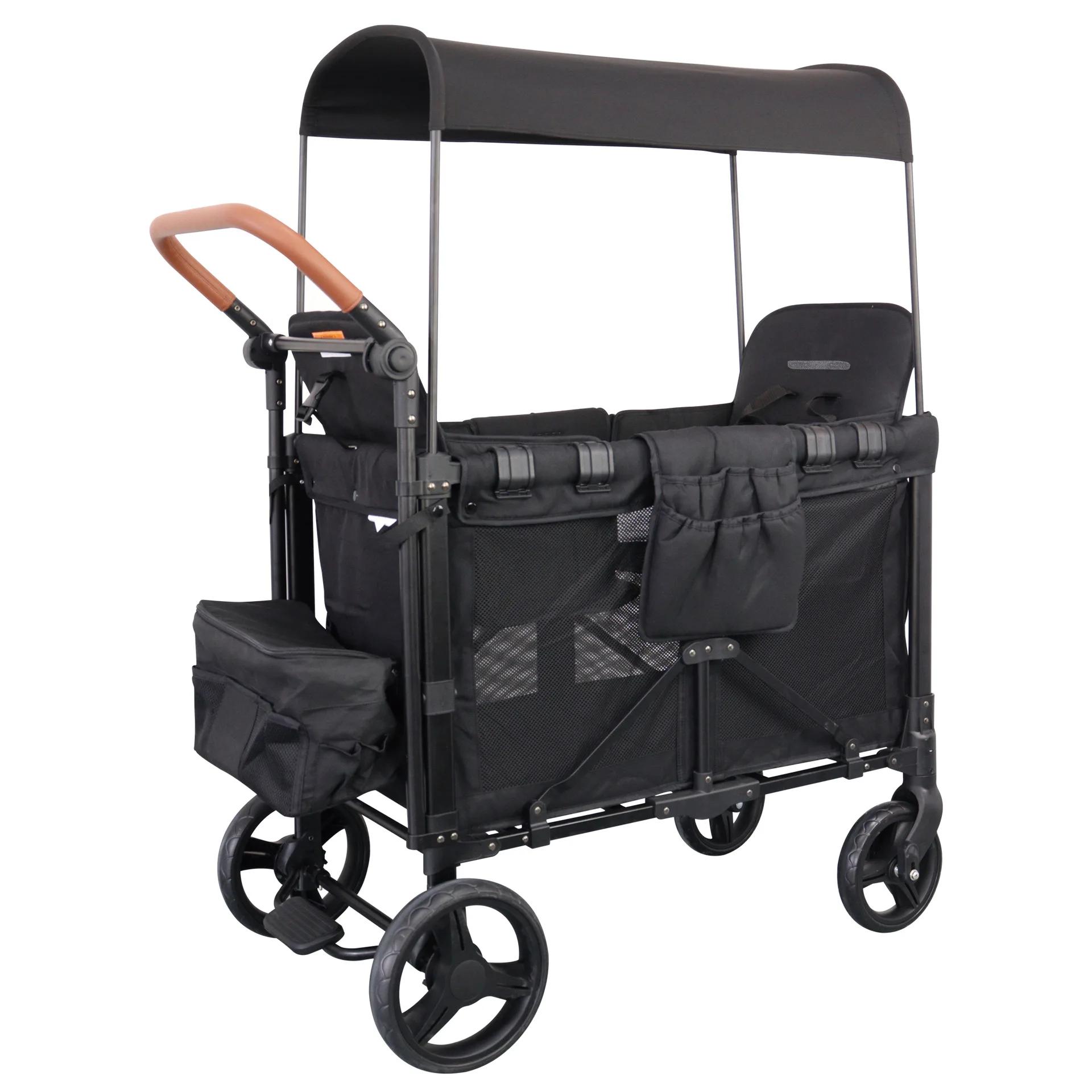 Poussette double pour bébés 2-en-1, position assise et inclinable, légère, pliable, chariot de campi