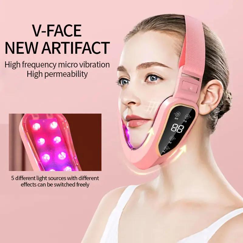 Thérapie photonique LED masseur de vibrations amincissant pour le visage dispositif de levage du vis