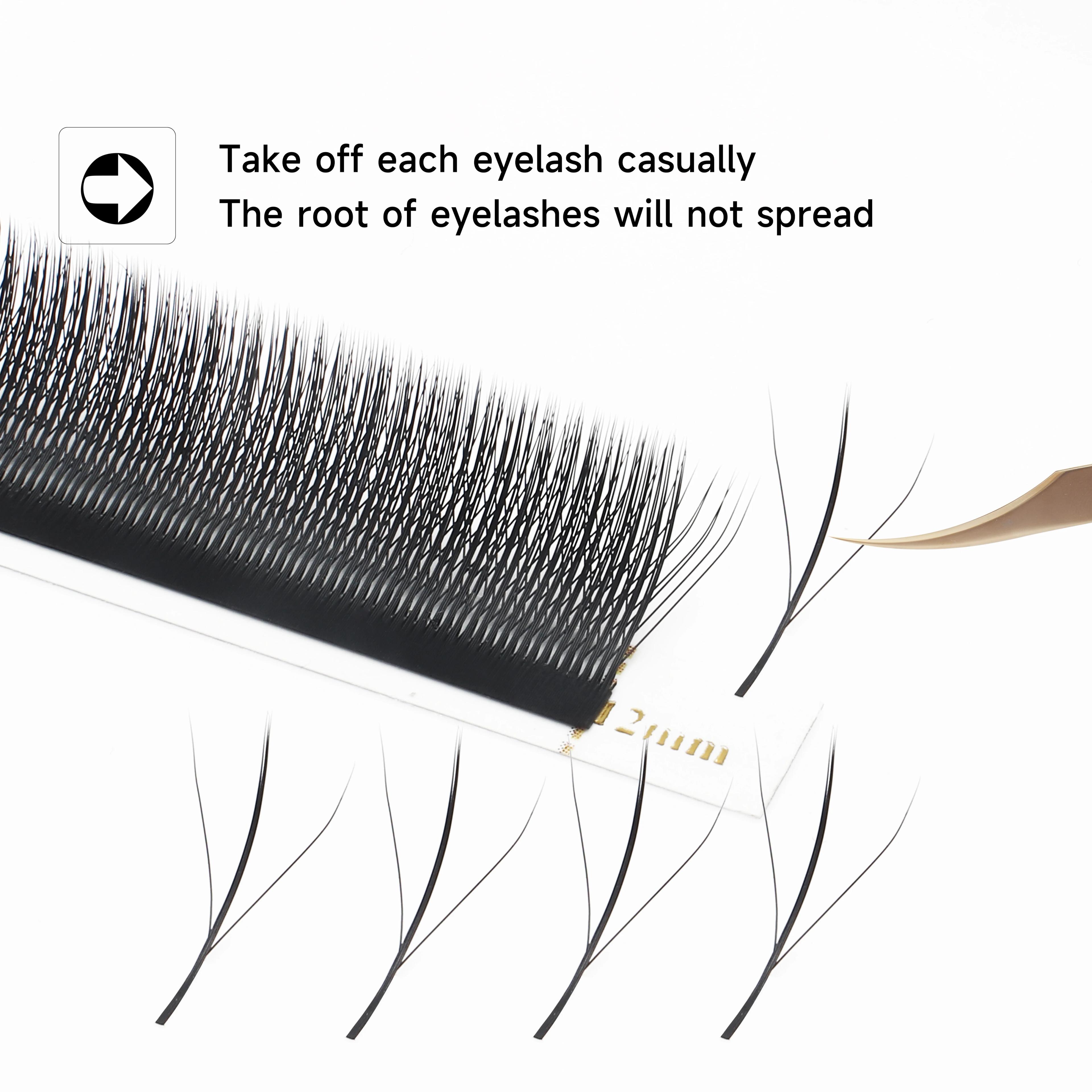 XIUSUZAKI 3D W trois cœurs Triple conseils cils W forme Extensions de cils Blister naturel préfabriq