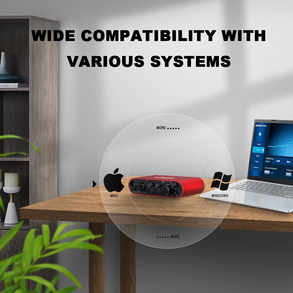 Interface audio BOMGE BMG-22S Carte son professionnelle 32 bits/192 kHz et amplificateur double cana