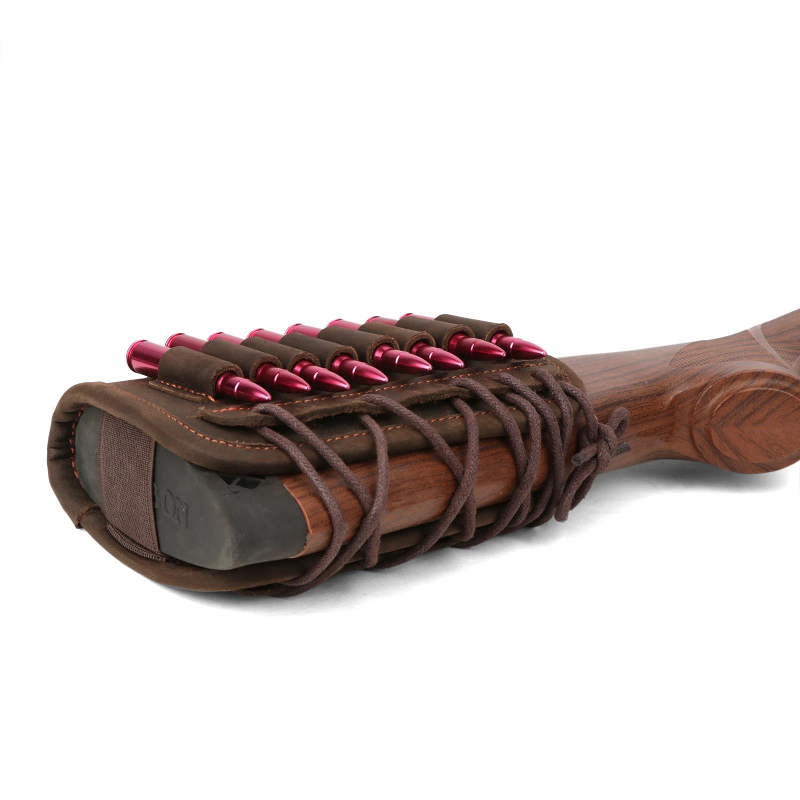 Tourbon-Juste de crosse en cuir avec support de munitions, accessoires de chasse, fusil, joue, odor,
