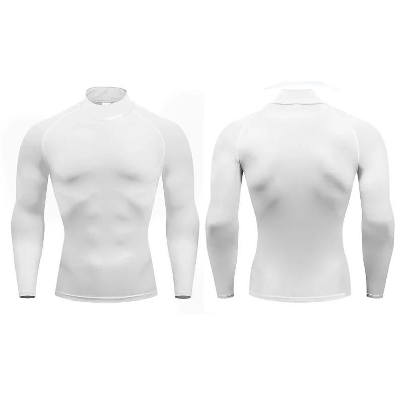 Hommes course T-shirts Compression à manches longues Sport chemises Fitness serré entraînement Joggi