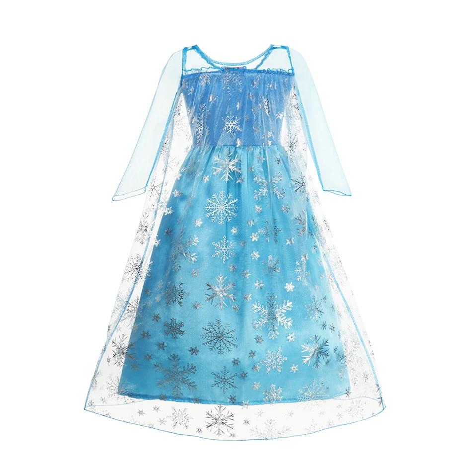 Robe à paillettes Elsa pour filles, Costume de Cosplay reine des neiges, robe de princesse de carnav