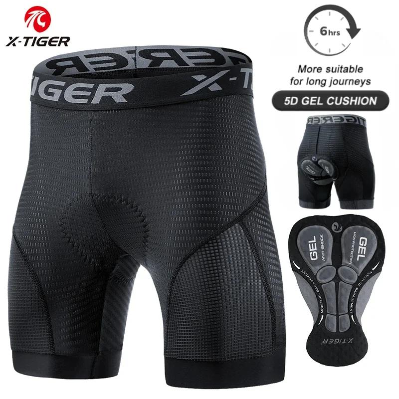 X-TIGER sous-vêtements de cyclisme 5D Gel Pad respirant antidérapant hommes vélo Shorts antichoc vél