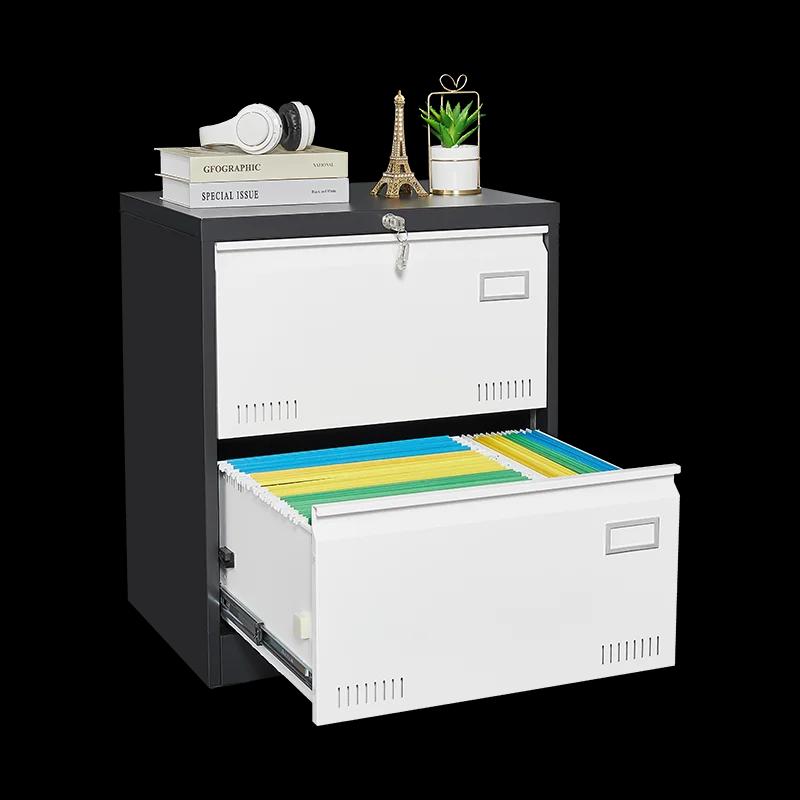 2 MELMetal-Classeur latéral avec serrure, armoire verticale de bureau pour le bureau à domicile/léga